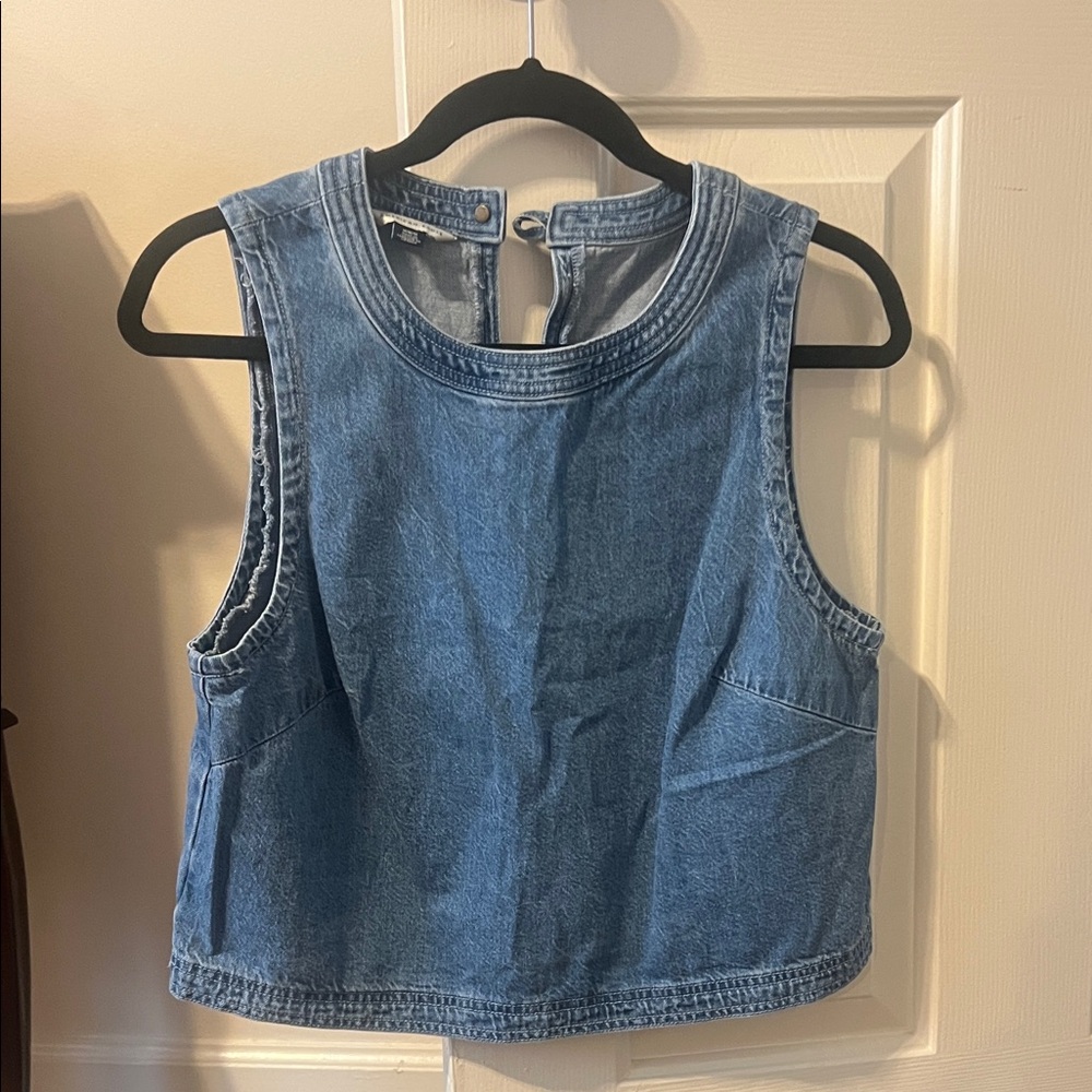 American Eagle Outfitters Blue Denim Tank Top